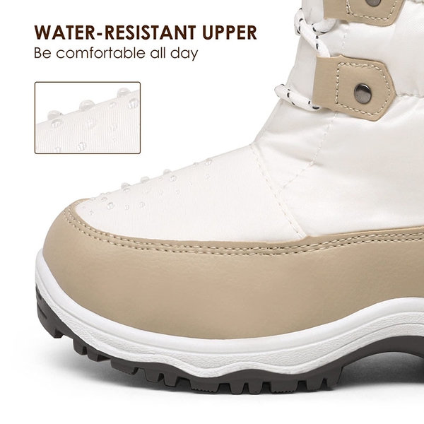 Kids Winter Snow Boots - BEIGE WHITE - 2